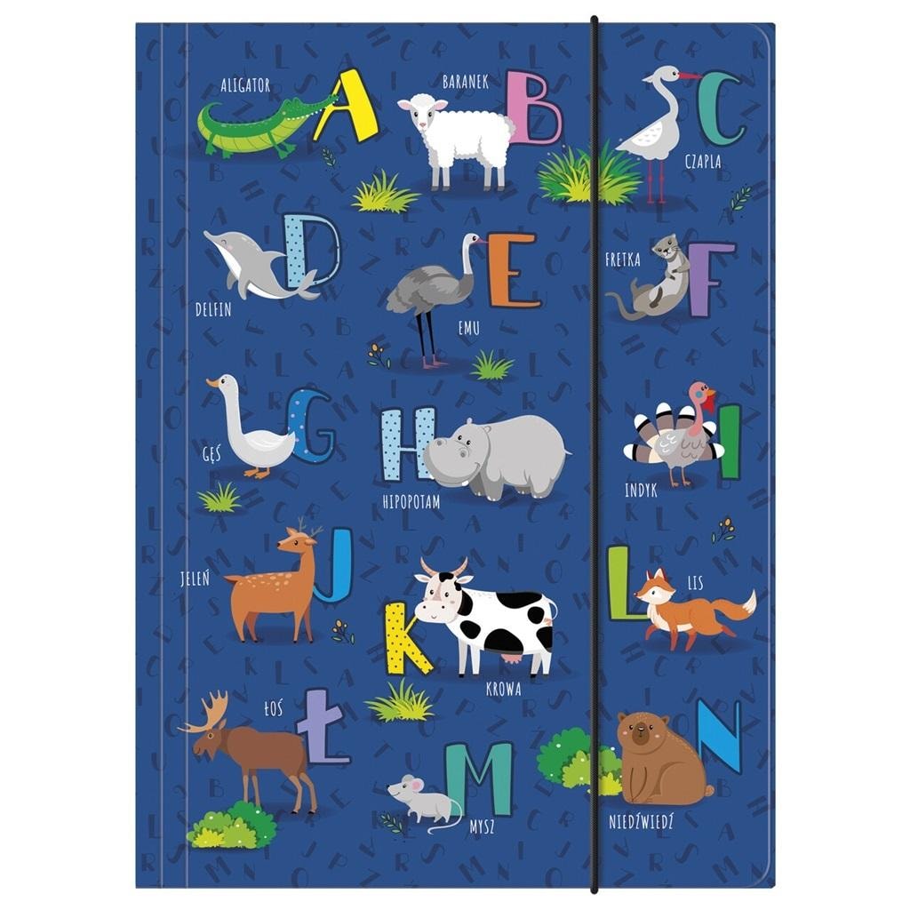 DERFORM A4 Folder with Rubber Band - Alphabet for School and Office