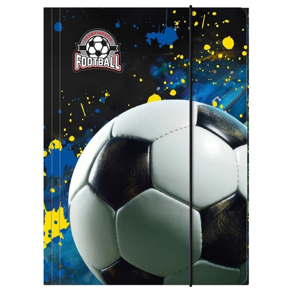 Derform A4 Elastic Band Folder - Football - ideal for school