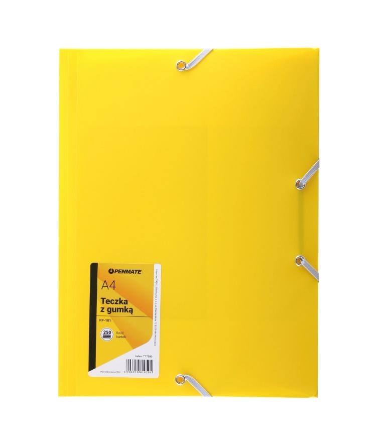 Penmate Yellow A4 Folder with Elastic - perfect for school and office
