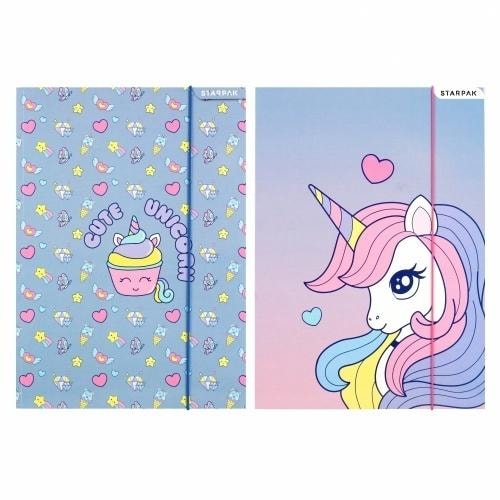 STARPAK A4 Elastic Folder Unicorn Mix Designs - ideal for school