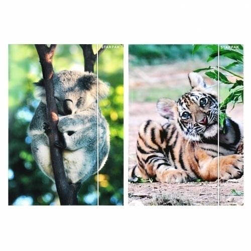 STARPAK A4 Folder with Elastic Band Wild Animal - Pattern mix ideal for school