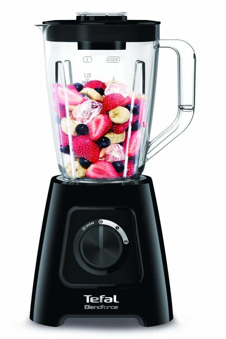 Tefal BlendForce II BL4208 - Table blender 1.25 l, 600 W, Black - perfect for smoothies