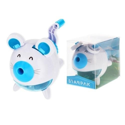 STARPAK Plastic pencil sharpener with crank Mouse - ideal for school