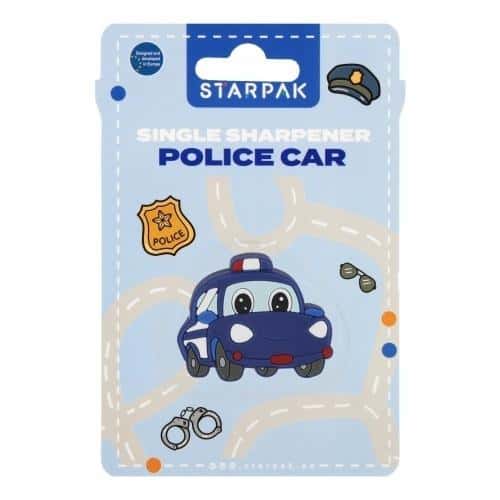 Starpak Police Single Sharpener - Rubber casing, ideal for school