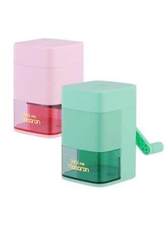DELI Hand crank sharpener Macaron mix - ideal for school and office