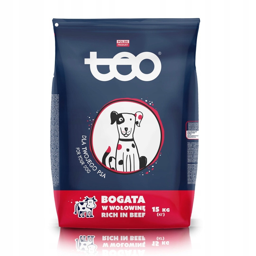 TEO Dry dog food rich in beef 15kg