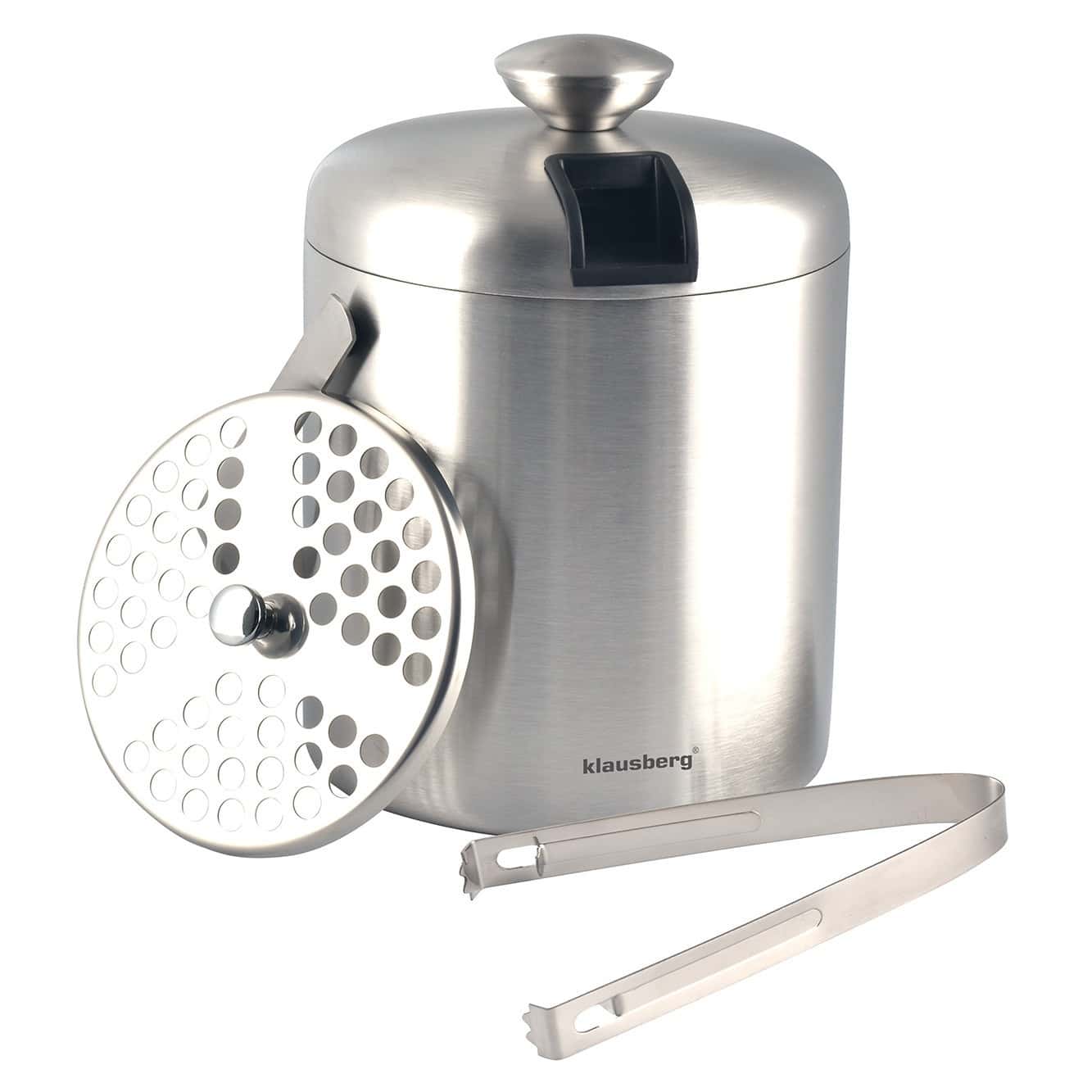 Klausberg Thermal ice bucket with tongs and sieve - perfect for parties