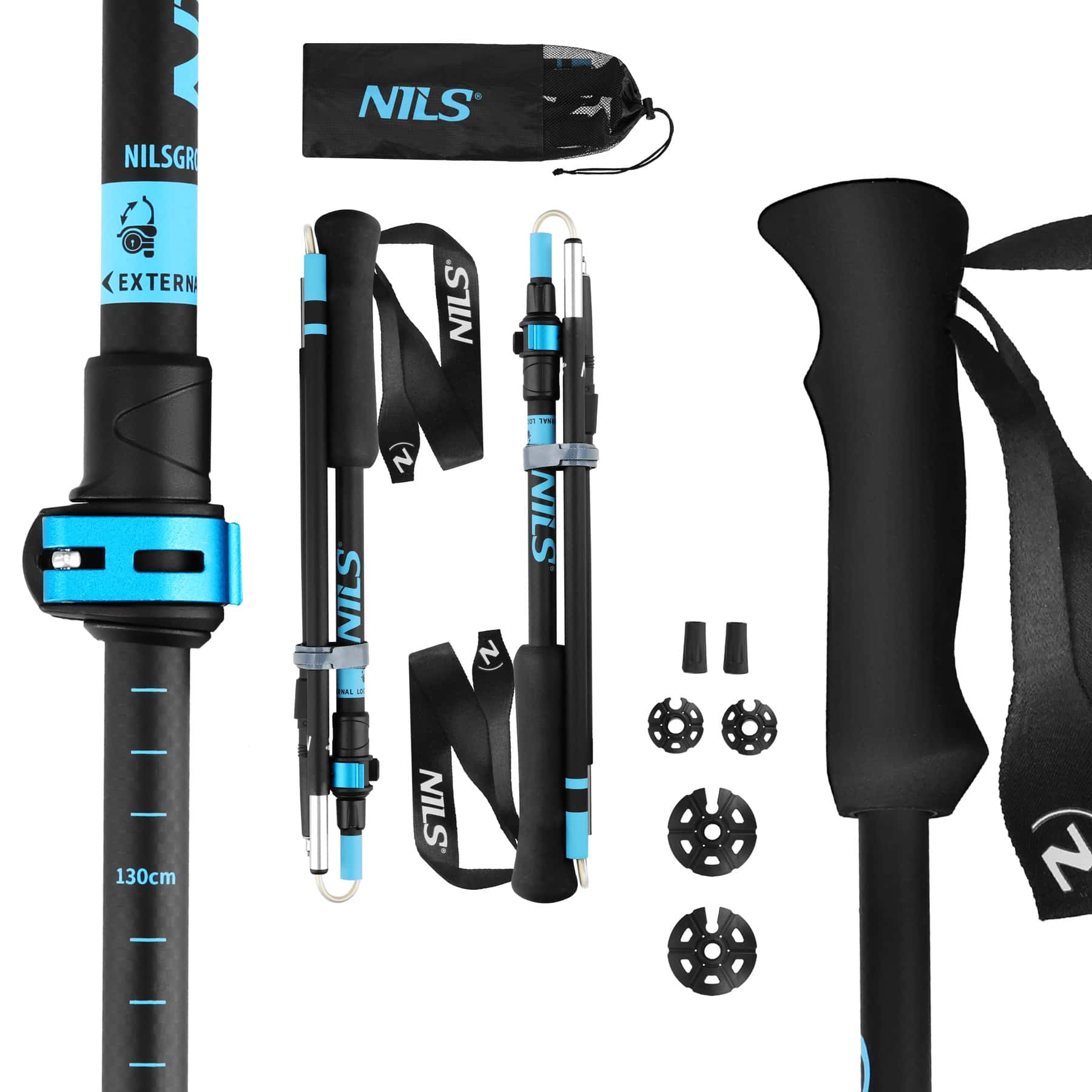 Nils TK8604 Trekking poles foldable aluminum 7075 - perfect for any hike