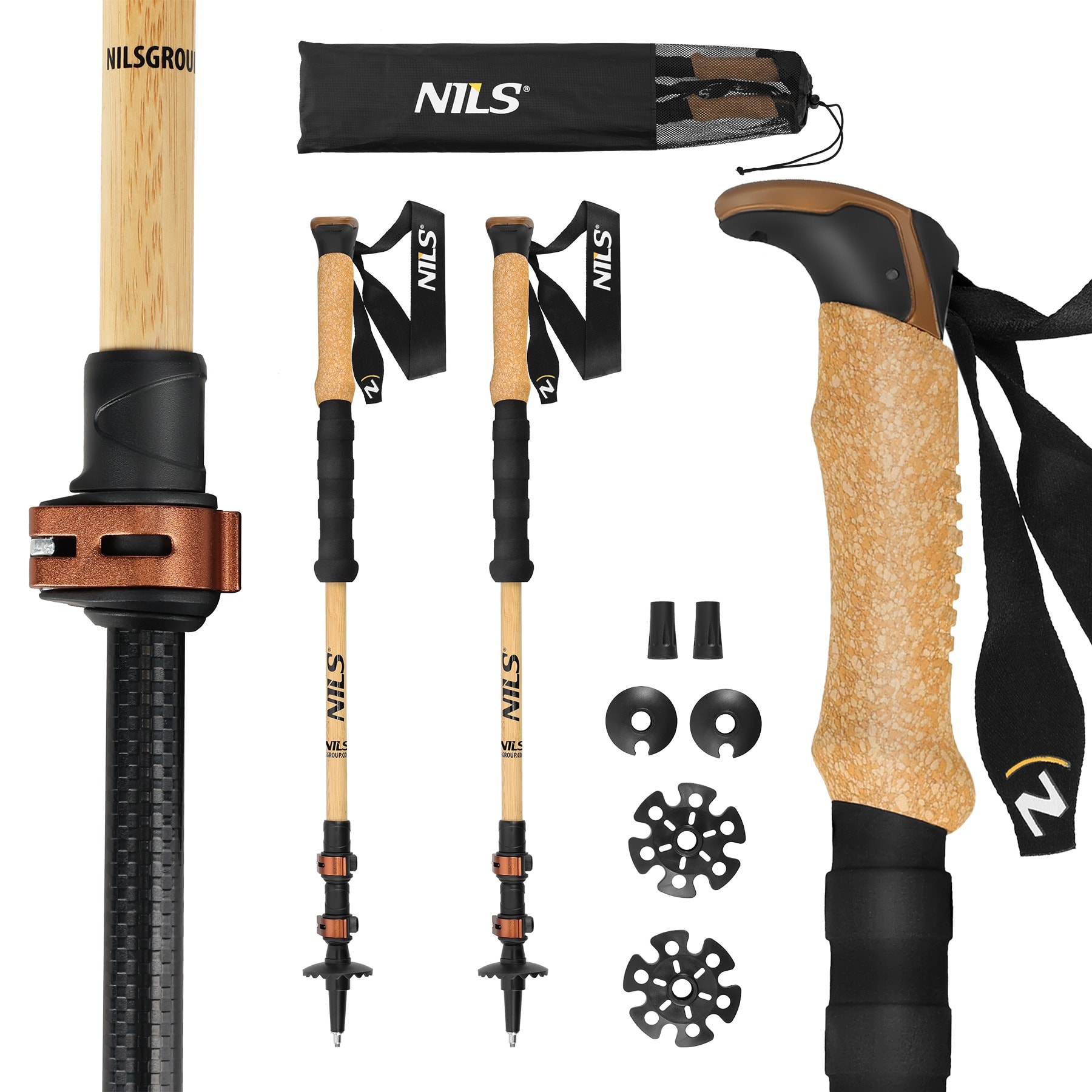 Nils Bamboo Trekking Poles - Perfect for mountain hikes