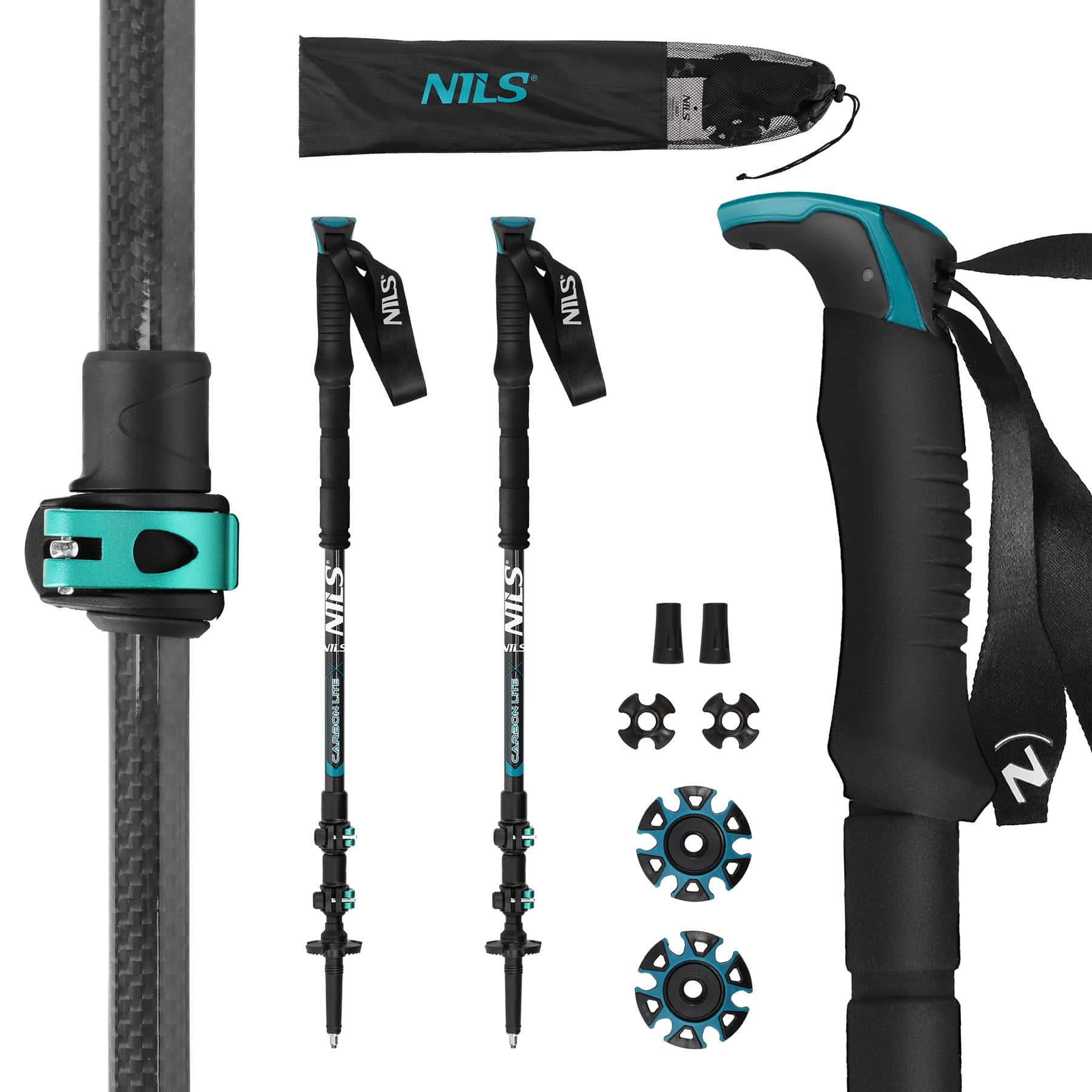 Nils TK8607 Trekking poles made of carbon fiber