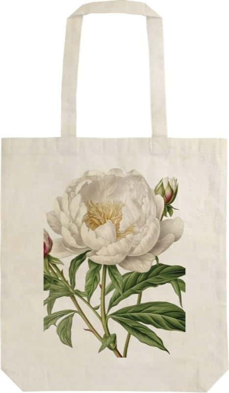 Cotton Bag STBAG 76 White Peony - perfect for everyday use