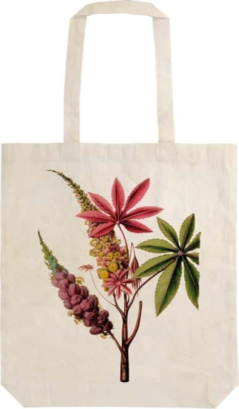 Cotton shoulder bag, pink palm - perfect for everyday use