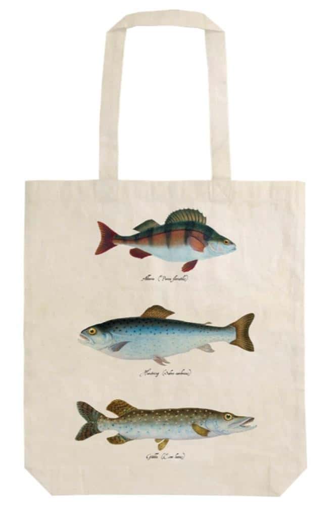 Skona Ting - Ecological cotton bag with fish design - perfect for shopping