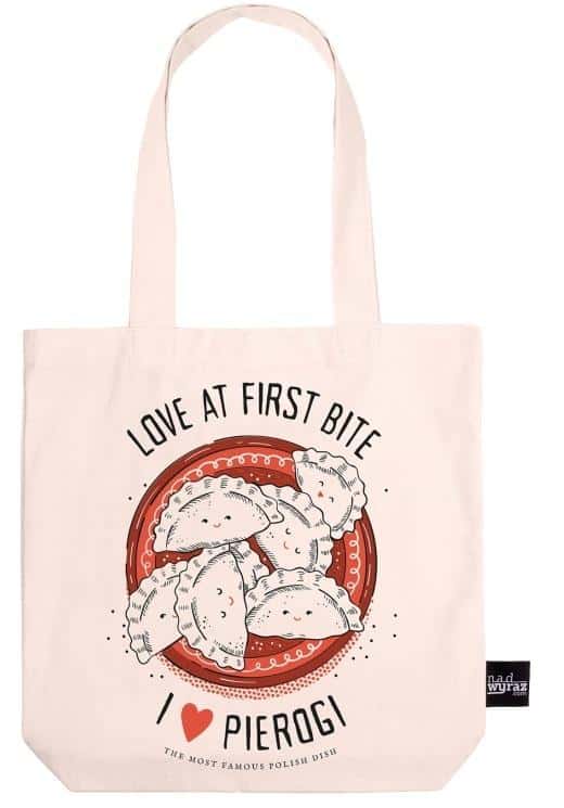 Cotton bag I love pierogi - perfect for shopping and as a gift