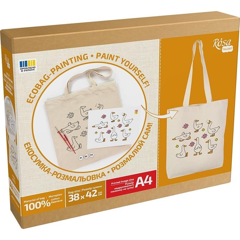 Rosa Talent Painting Bag Geese - Cotton Bag 38x42 cm
