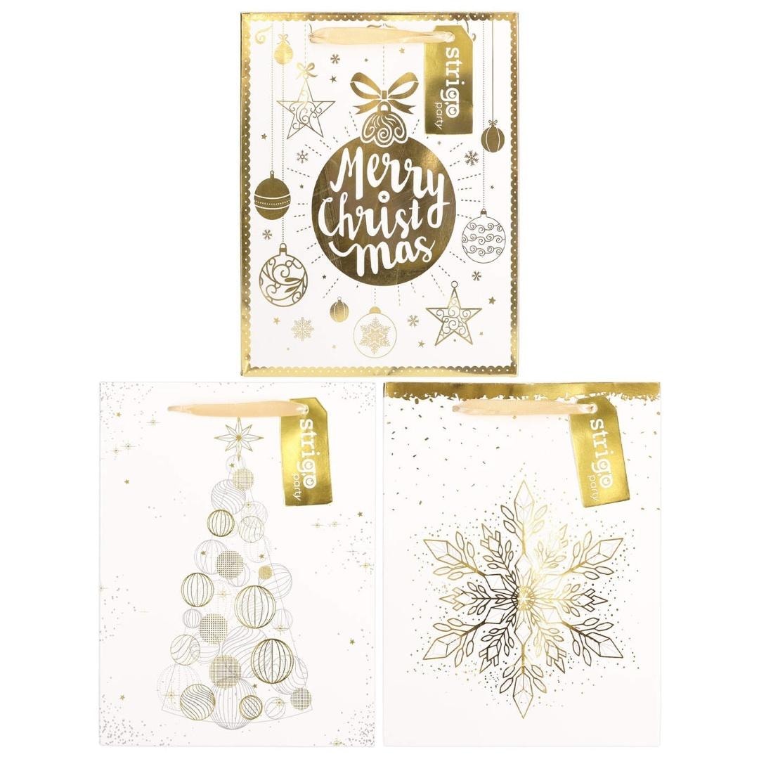 Strigo Christmas gift bag mix of designs 18x23x10cm