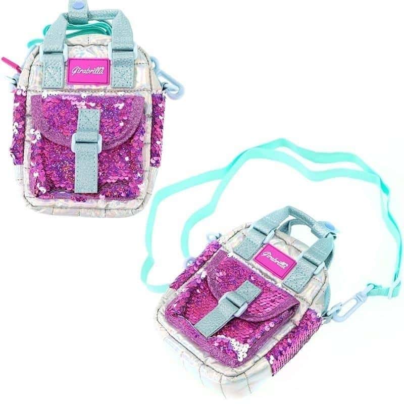 Girabrilla Puffer shoulder bag turquoise-purple - add color to your style!