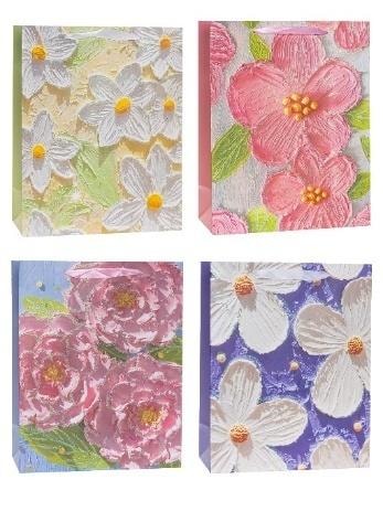 Rozette Decorative gift bag glitter mix patterns 18x23x10 cm - perfect for gifts