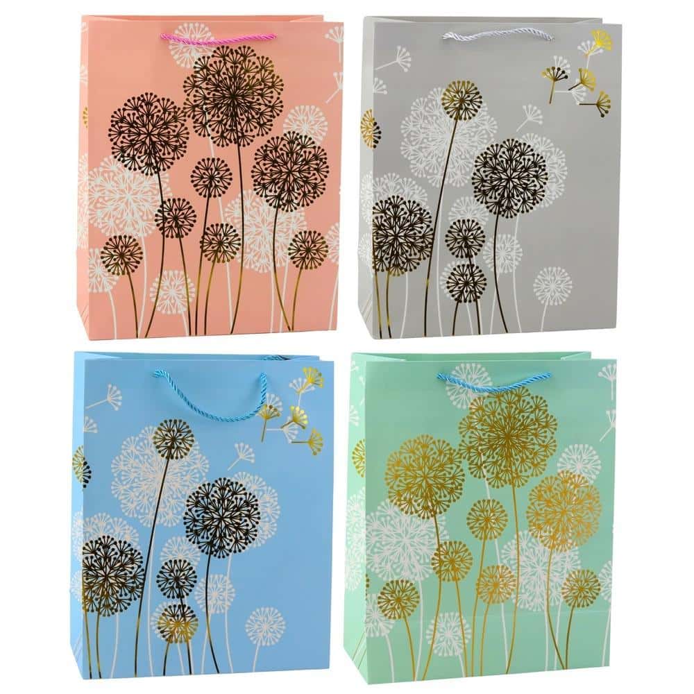 Gift bag - Dandelions with golden accents - perfect for gifts