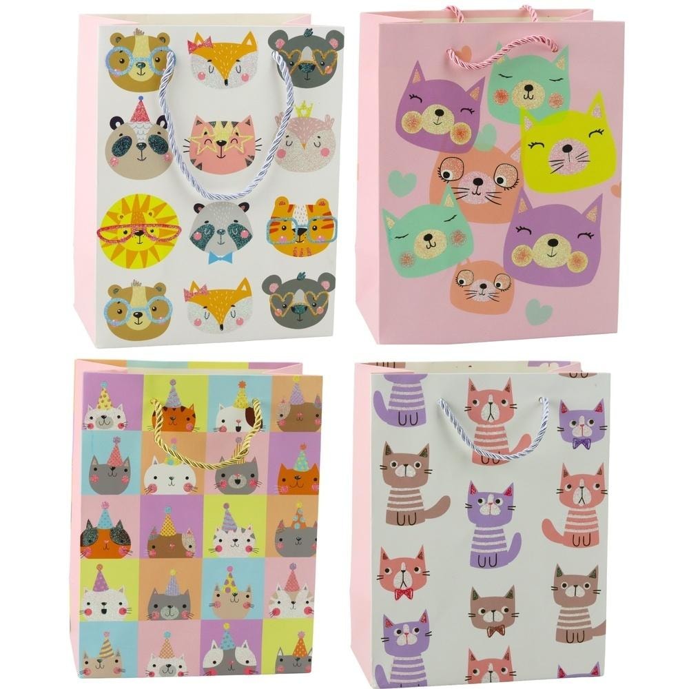 Glitter gift bag with cats - perfect for gifts