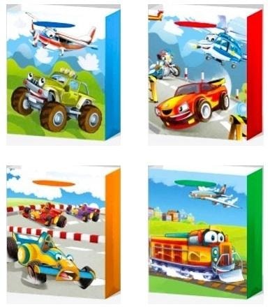 Gift bag XL Vehicles wide bottom - perfect as a gift for a child