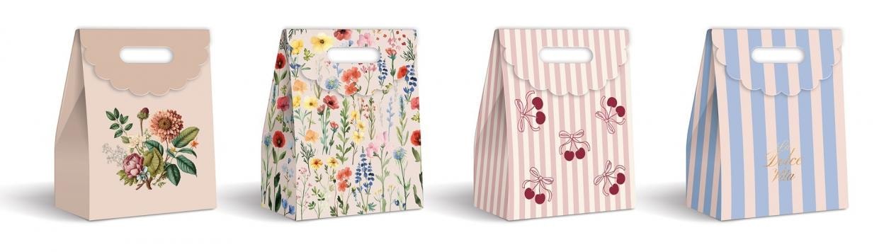 Gift bag with Velcro closure medium - assorted designs ideal as a gift