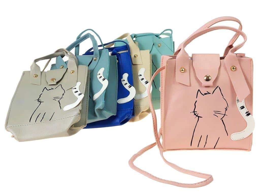 Handbag with tied strap MIX - stylish accessory