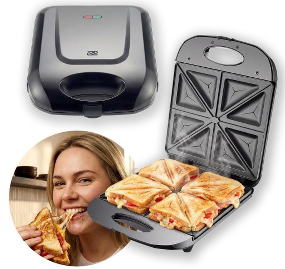 Promis Sandwich Toaster for 4 sandwiches black - ideal for a quick meal