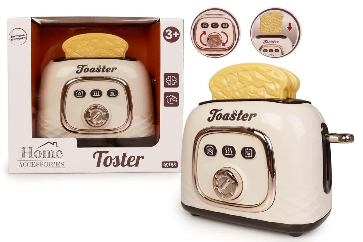 Toy Toaster - Realistic toaster with two slices for kids