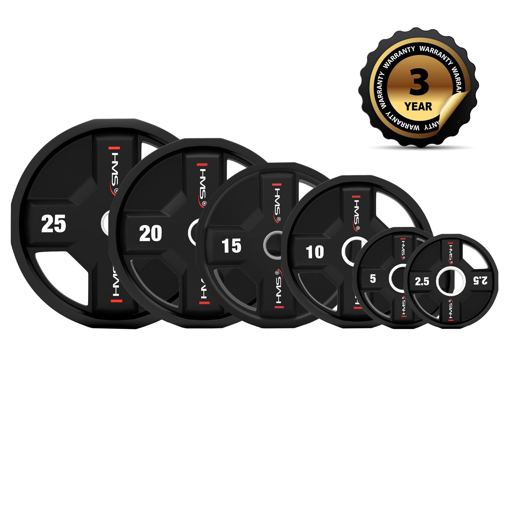 HMS TPC25 Olympic Polyurethane Plate CPU 25 kg - ideal for strength training