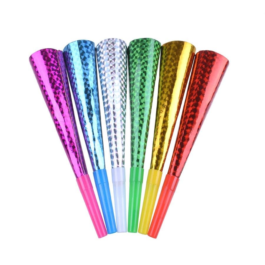 Colorful holographic trumpets - 3-piece set for children