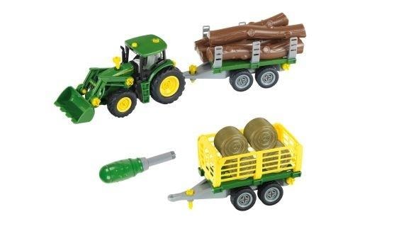 John Deere Tractor for screwing with 2 trailers - Perfect gift for a little farmer