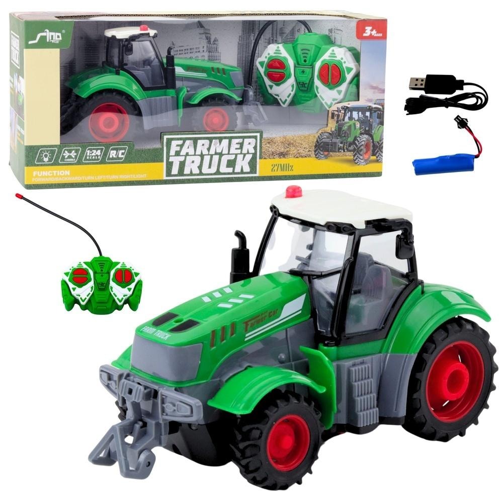 Leantoys R/C agricultural tractor green 1:24 - remote controlled