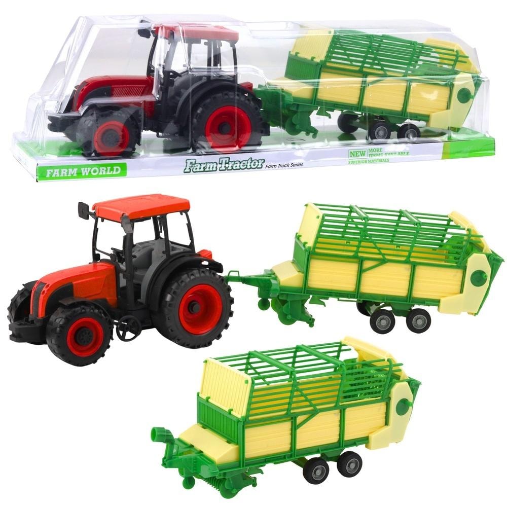 Agricultural tractor with green and yellow trailer - perfect gift for children