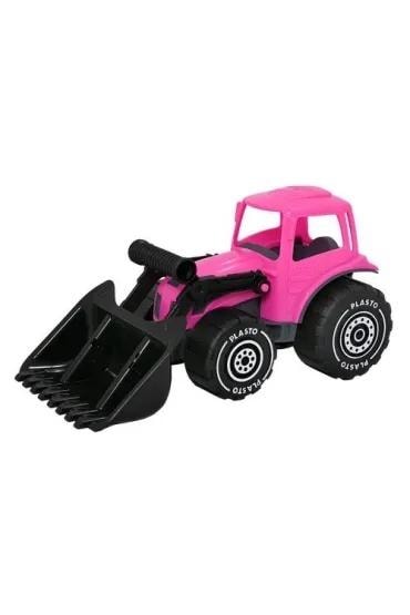 Plasto Tractor with loader 32 cm pink - perfect for little farmers