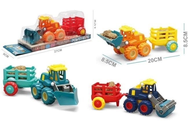 Tractor with trailer MIX - construction vehicle for little builders
