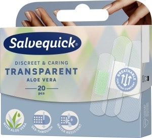 Salvequick Transparent Aloe - Transparent plasters with aloe vera 20 pieces