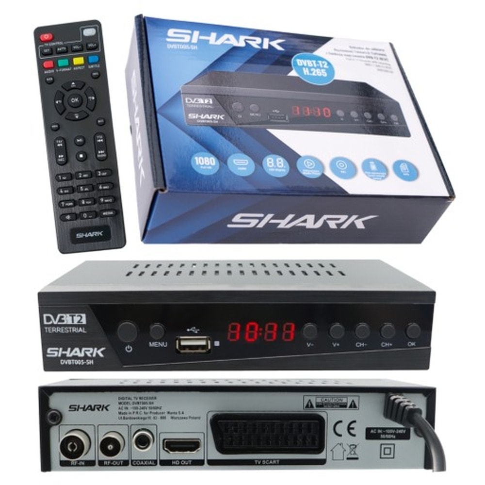 SHARK Tuner DVBT-T2 DVBT005-SH - Digital Television Receiver