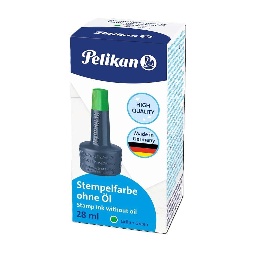 Pelikan Stamp Ink 28ml green - ideal for office and home