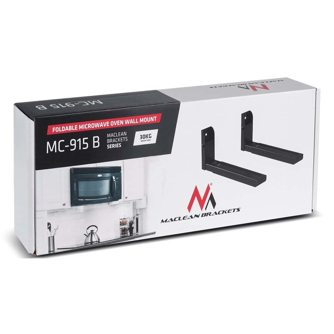 Maclean Microwave oven bracket MC-915B - black, solid and universal
