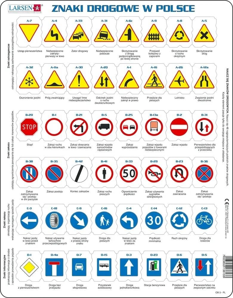 Road Signs in Poland Puzzle - educational fun for children