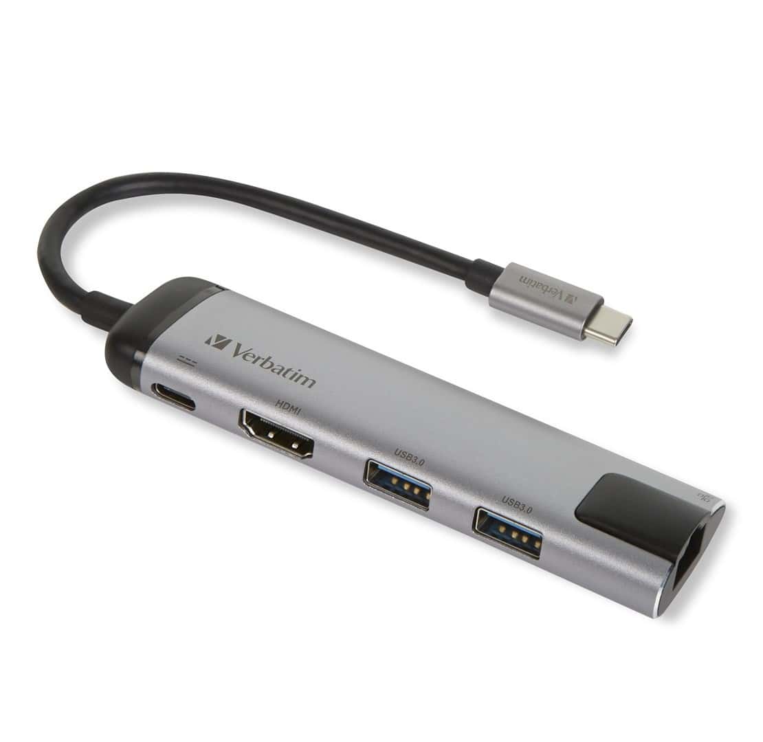 Verbatim USB-C Docking Station - Black and Silver for professionals