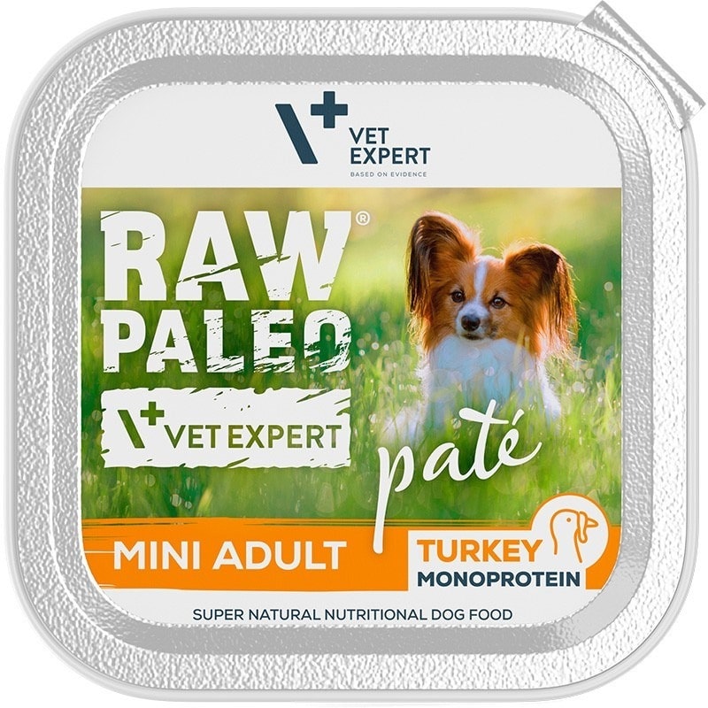 VetExpert Raw Paleo Turkey Pate Mini Adult - dog food with turkey