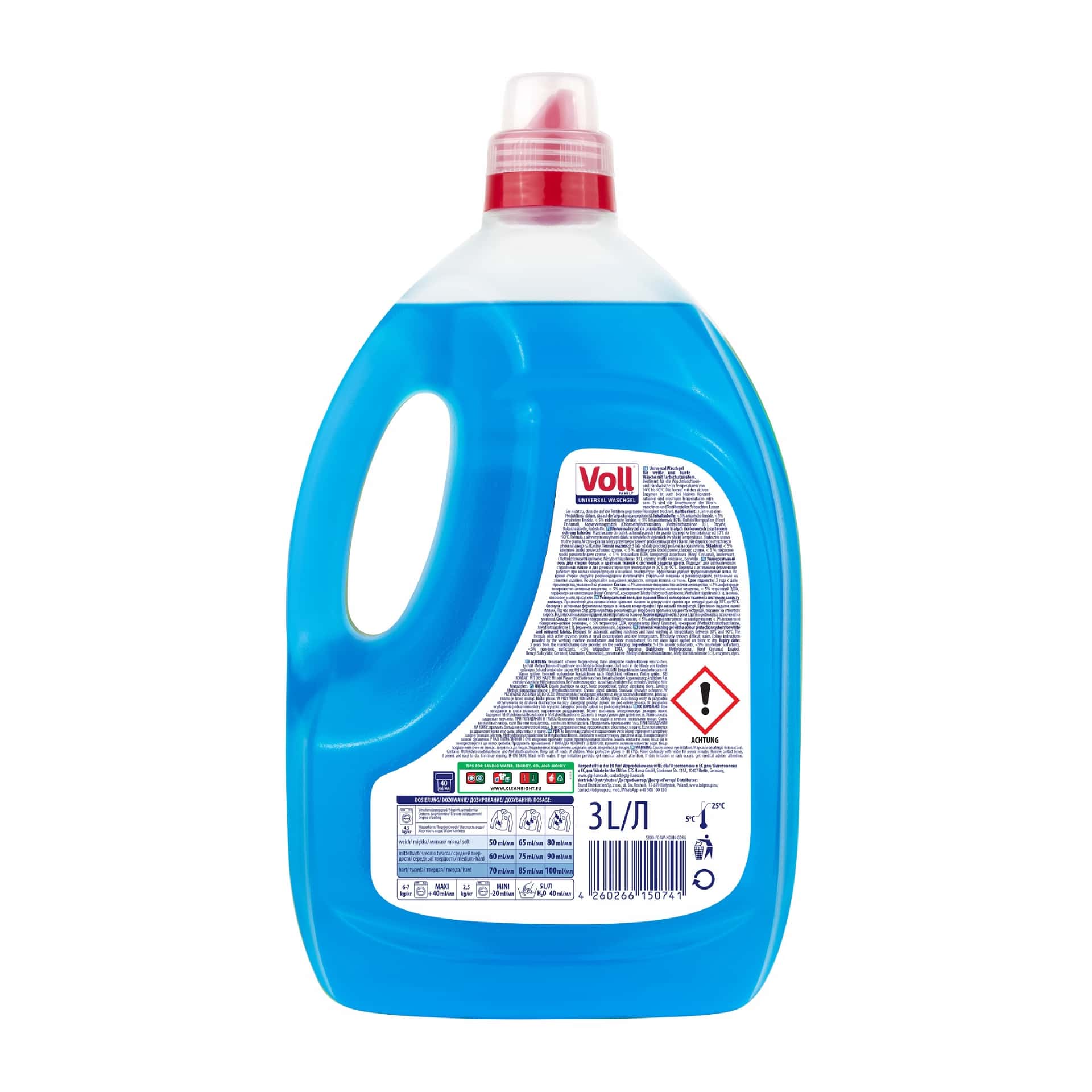 Voll Universal Washing Gel 3L - Cleanliness and freshness for your clothes