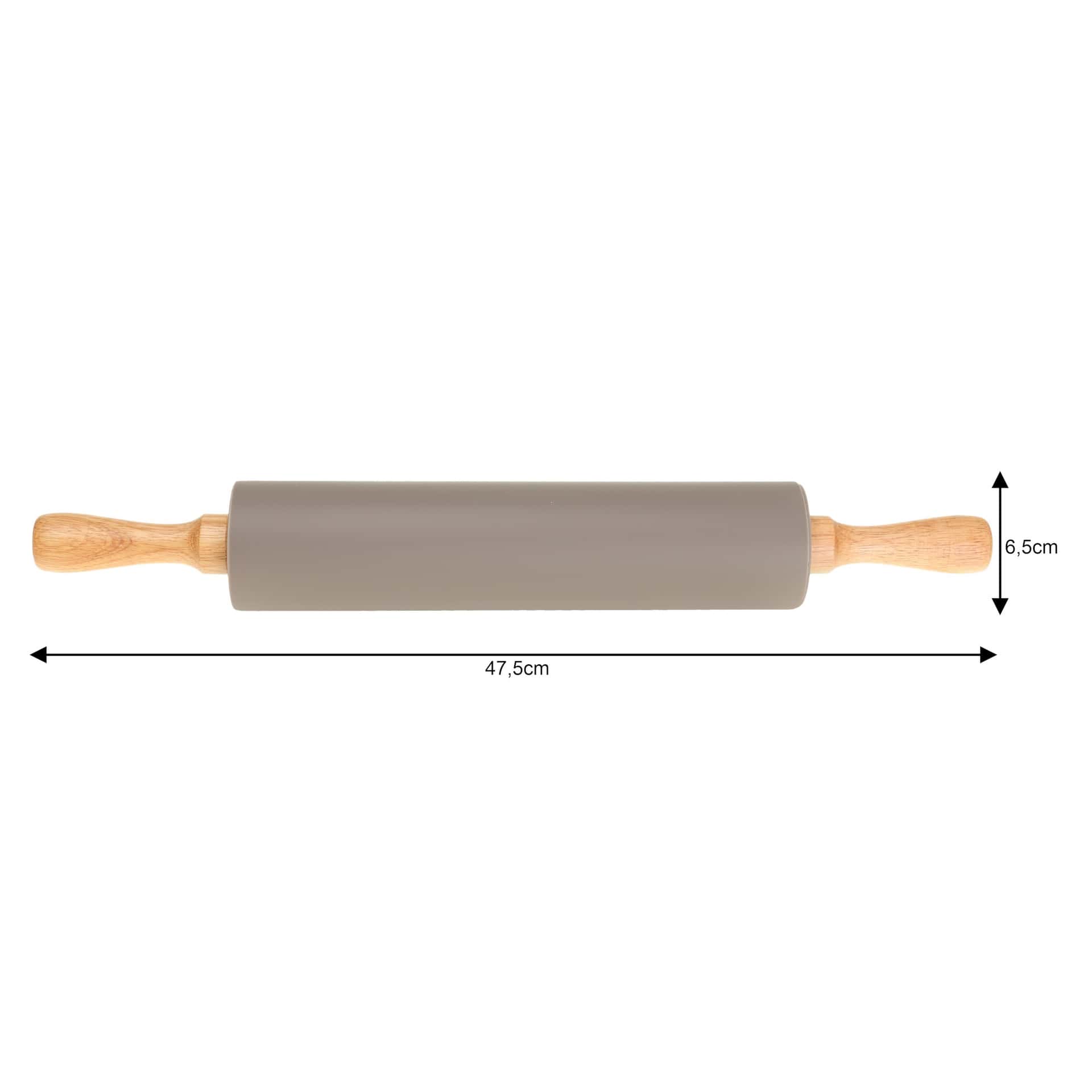 KingHoff Silicone rolling pin gray 47.5 cm - ideal for any dough