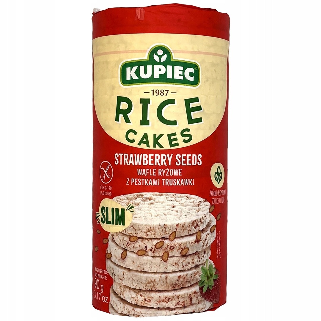 Kupiec Rice waffles with pumpkin seeds and strawberries 90g - healthy snack