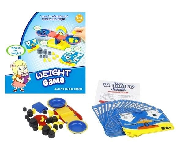 Scale with tasks - educational toy for children developing logical thinking