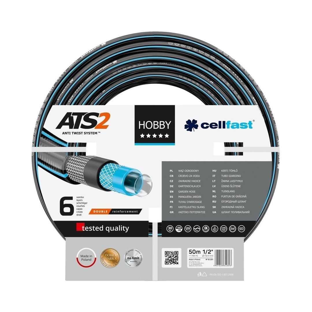 Cellfast Garden hose Hobby ATS 1/2'' 50mb - ideal for garden watering