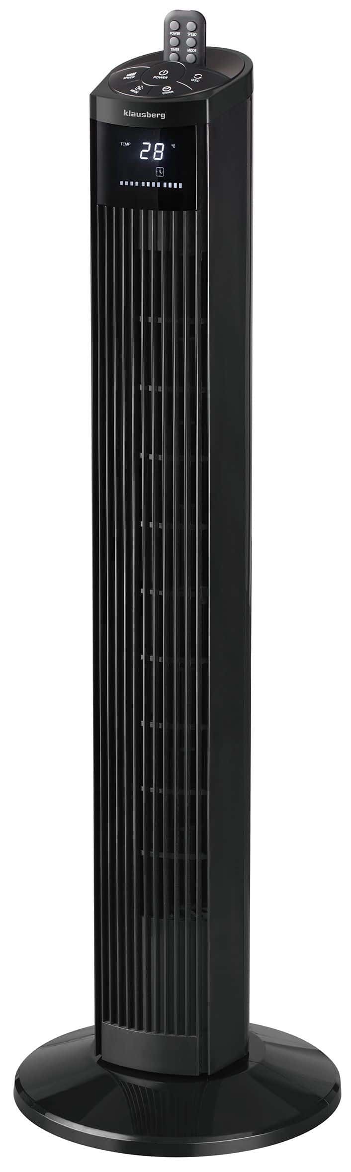 Klausberg Tower fan with remote, black, 36 inch - perfect for hot days