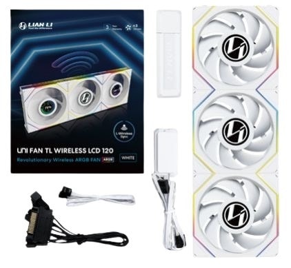 Lian Li UNI FAN TL Wireless LCD 120 mm - 3-pack white - excellent cooling